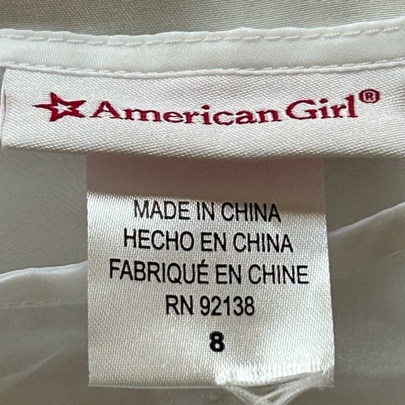 American Girl Pretty Holiday Dress Size 8 black white bow - Picture 5 of 6